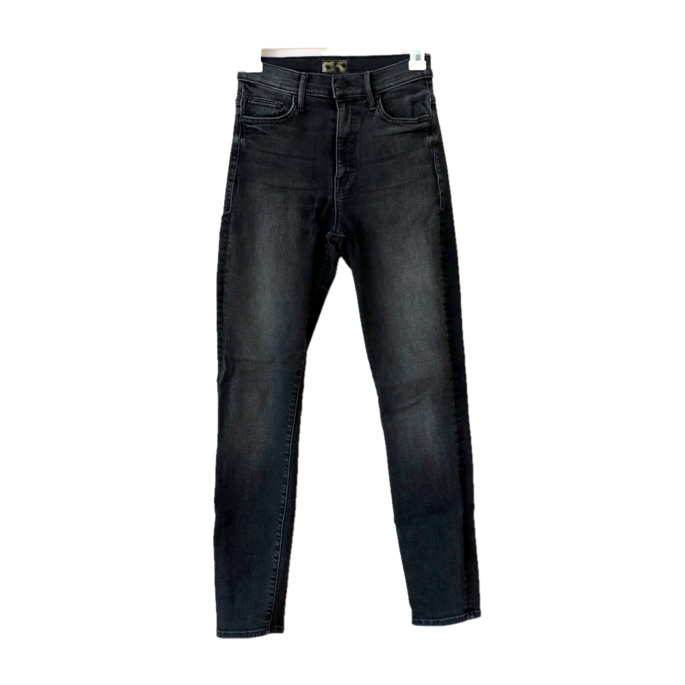 MOTHER The Swooner Skinny Ankle Black Jeans High Rise Cat Got Your Tongue 25